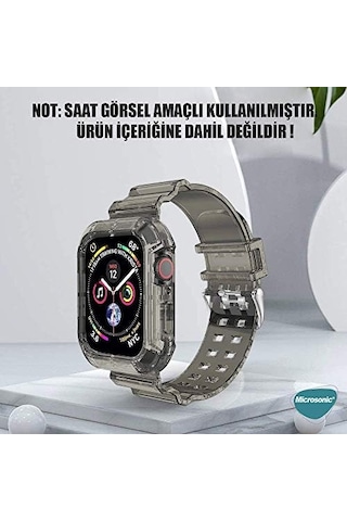 Apple Watch Uyumlu- Series 3 38mm İçin Kordon Transparent Clear Band Siyah
