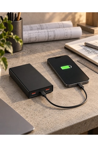 ENERX Enr-p20c 20000 Mah 2.1 Amper Powerbank Siyah