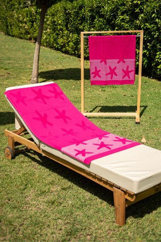 Menderes Home Cotton Collection Bukle Plaj Havlusu Yıldız Fuşya
