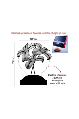 3D Led Lamba Yeni Yıl Hediyesi Çiçek Buketi Led Lamba