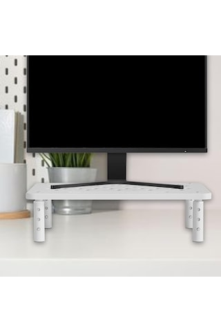 Homyl Metal Monitör Standı Yükseltici Dizüstü Beyaz