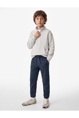 Koton Cepli Beli Bağlamalı Şardonlu Jogger Eşofman Altı Mavi 7wkb40098tk