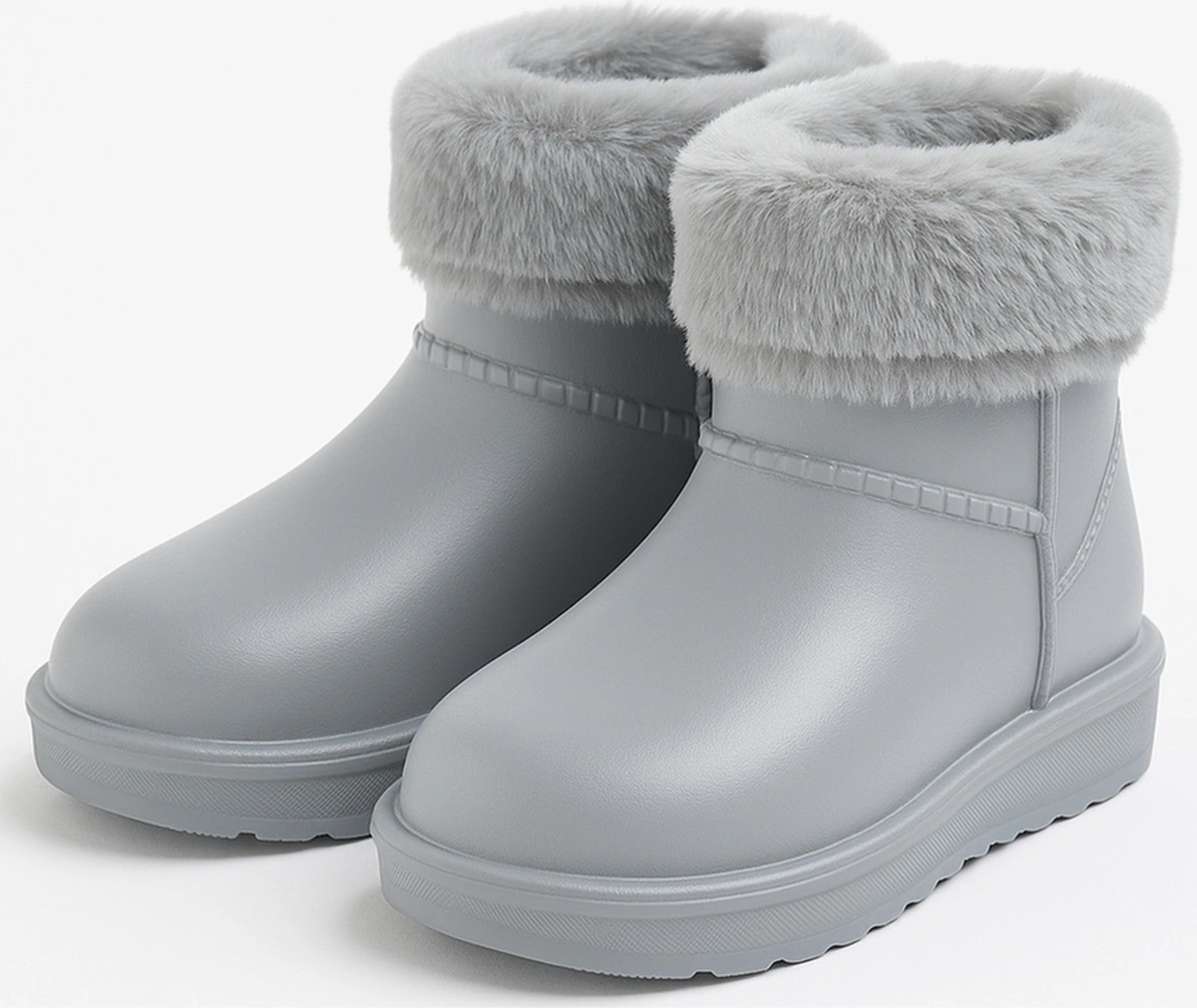 Çocuk Kışlık Kar Yağmur Botu Su Geçirmez, Peluş Astarlı, Eva W10290-225 Tokio Borreguito Modeli Gri