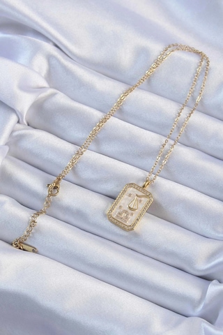 316l Çelik Zincir Gold Renk Zirkon Taşlı Çerçeveli Tarot Kolye çok renkli