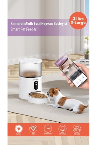 Kiwipets Kpf-10565 Evcil Hayvan Akıllı Kameralı Multifonksiyon Mama Kabı - Smart Pet Feeder