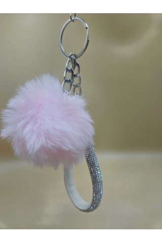 Gümüş Angel Anahtarlık Minik Ponpon Seçenekli
