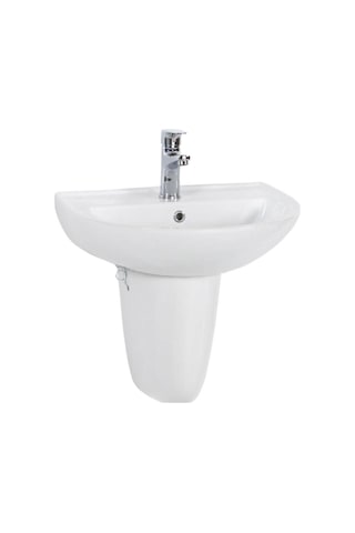 Creavit 40 x 50 CM Batarya Delikli Lavabo + Yarım Ayak