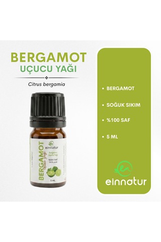 Bergamot Uçucu Yağı, 5 Ml, Citrus Bergamia Essential Oil, %100 Saf, Bergamut 30 Ml
