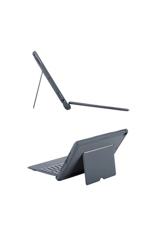 Apple, Uyumlu T5506d iPad 10.2 9.nesil Kılıf Palermo Ledli Klavyeli Standlı Tablet Kılıfı - Siyah Arka Kapak