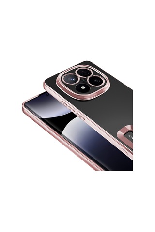 Xiaomi Redmi Note 14 Pro 5g Kılıf Kamera Lens Korumalı Logo Gösteren İnce Hafif Ata Pro Tech Siyah