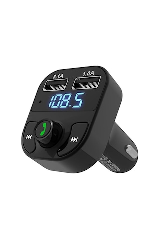 Carx8 Araç Fm Transmitter Bluetooth Çakmaklık Girişli Usb Sd  Kart