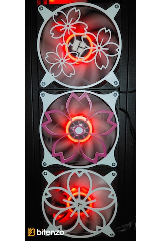 Botanik Desen 3 Lü 120x120 Mm Oyun Pc Aksesuarı, Masaüstü Bilgisayar Fan Kapağı Seti Çok Renkli