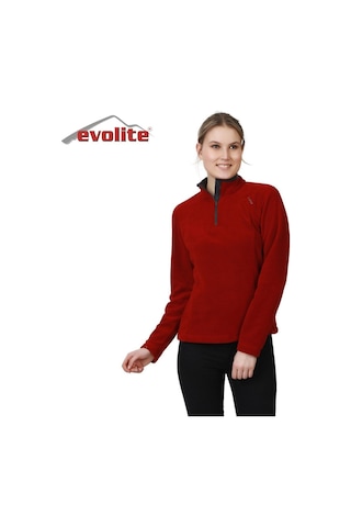 Evolite Fuga Kadın Mikro Polar Sweater - Bordo Çok Renkli