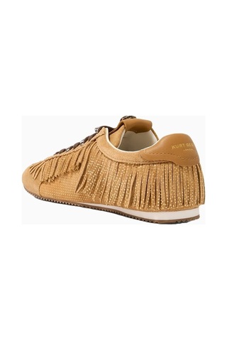Kurt Geiger Islington Fringe Deri Lüks Tasarım Kadın Sneaker Kahverengi