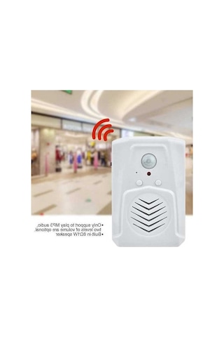 Prestigegoods 319734 İr Kapı Zili Usb Hareket Sensörü Alarm Mp3 Müzik Çalar - Beyaz - Güçlü Ses, İki Ses Seviyesi, 4m Algılama Mesafesi