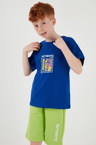 Lela Pamuklu Regular Fit Bisiklet Yaka Şortlu Alt-Üst Erkek Çocuk Takım 6212011 Saks