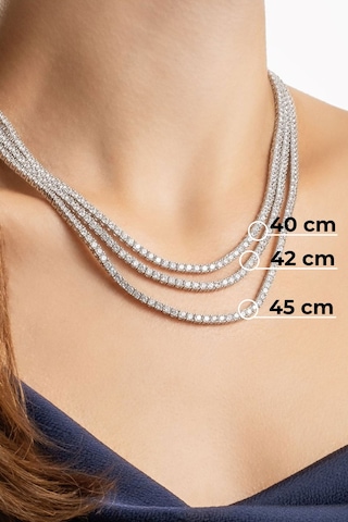 So Chic Son Aşk 18 Ayar Beyaz Altın Kaplama Gümüş Su Yolu Kolye Beyaz