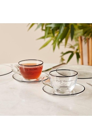 Bella Maison Daily Reminder 2'li Çay Fincan Seti Siyah 240 Cc Sku: Smg8690010566492 Açık Gri