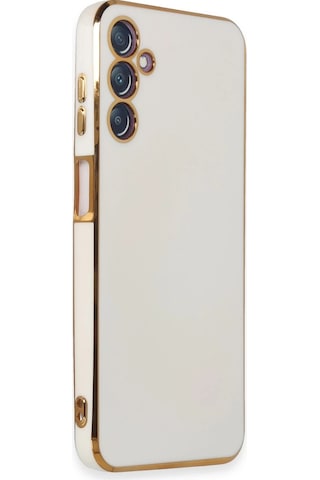 Uray Store Samsung Galaxy Uyumlu M14 5g Kılıf Volet Silikon - Beyaz