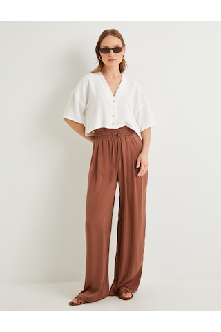 Koton Crop Gömlek Kısa Kollu Düğmeli V Yaka Kırık Beyaz 4sak60156pw Ekru