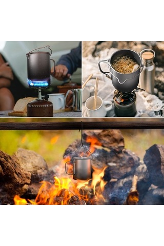 Novahub Titanyum Su Bardağı - Kamp, Hiking Ve Ev Kullanımı İçin Gümüş, 750ml Hafif Ve Dayanıklı Gümüş