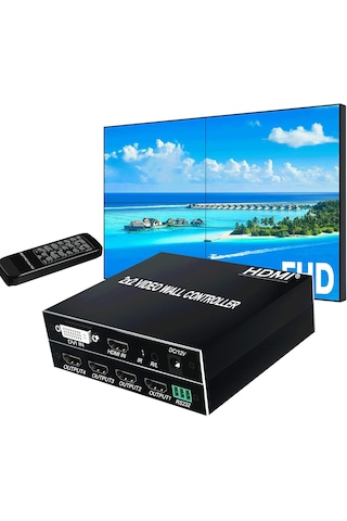 2x2 Video Wall Conteroller Hdmı Ve Dvı Desteği 4k Giriş 1 Çıkış