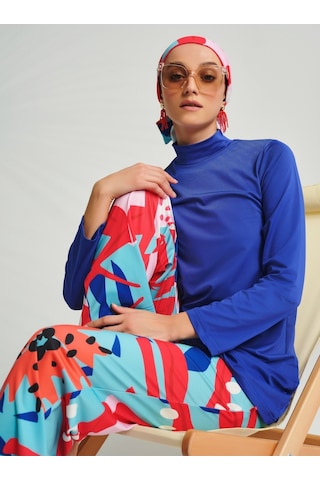 Alfasa Manolo Desenli Tesettür Mayo - Yeşil - Saks