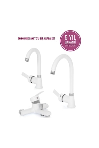 Sardıcı Beyaz Delta Set 3'lü Beyaz