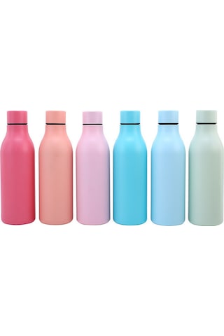 Hangfox Stainless Steel Vacuum Flask 550ml - Peach Pink Coke Bottle Shape, Long-lasting Insulation, Bpa Free, Sweat-resistant Twist Cap