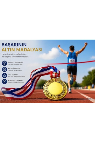 Avessa Mad-6.3 Cm Madalya Boş Kurdelalı Çok Renkli