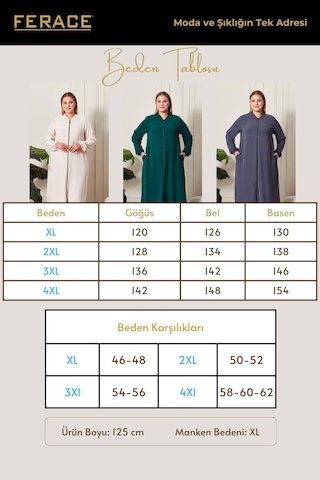 Kadin Buyuk Beden Tesettur Mevsimlik Giy Çık Kap Haki