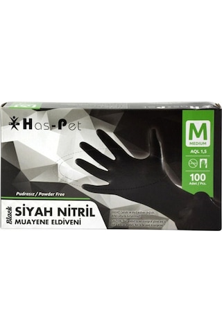 Has-pet Nitril Siyah Eldiven M