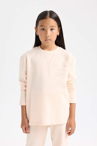 DeFacto Kız Çocuk Pijama Takımı Uzun Kollu Üst Beli Lastikli Alt D6655A824WNPN434 Pembe