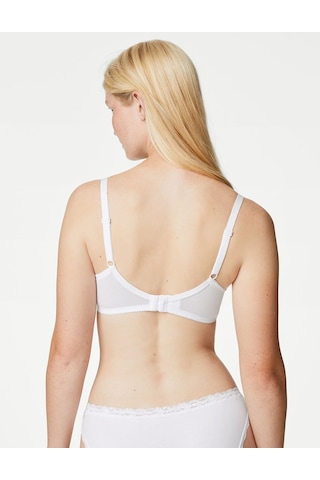 Marks & Spencer Dantel Detaylı Destekli Plunge Sütyen T81008712 Beyaz