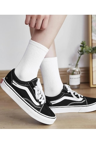 Sockingen 6 Parça Tenis Çorabı Fitilli Beyaz Unisex Beyaz