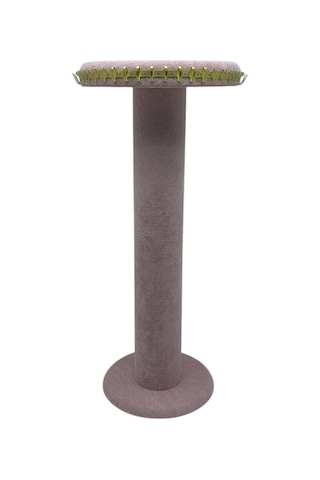 Süet Kumaş Pembe Renk 35 Cm Yuvarlak Model Kolye-tesbih-bileklik Standı