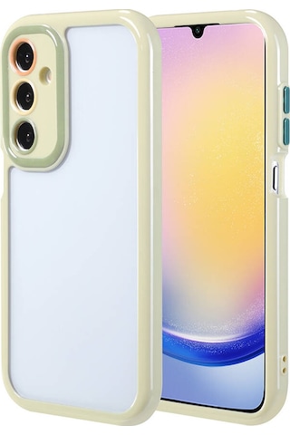 Mobilteam Galaxy Uyumlu A25 Kılıf Kamera Korumalı Renkli Kenar Ve Çerçeve Tasarımlı Vitamin K Yeşil