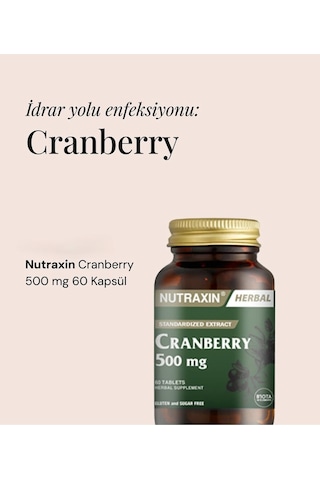 Nutraxin Cranberry - Turna Yemişi 500 Mg 60 Tablet