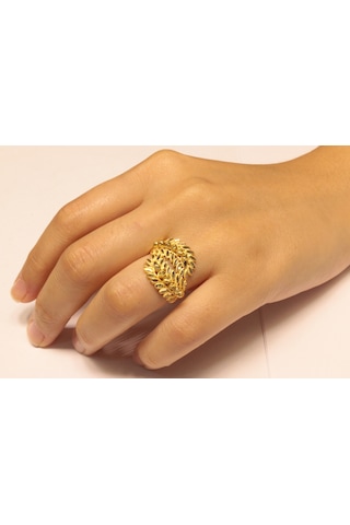 14 Ayar Altın Taşsız Dorika Toplu Yüzük Guler1003018-19