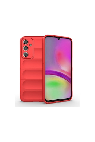 Zore Samsung Galaxy Uyumlu A25 Kılıf Esnek Tpu Oyuklu Arka Yüzey Tasarımlı Nvth Etnik Silikon Kapak - Kırmızı