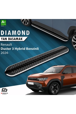 S-dizayn Renault Duster 3 Hybrid Benzinli Diamond Krom Yan Basamak 183 Cm 2024 Üzeri A+ Kalite