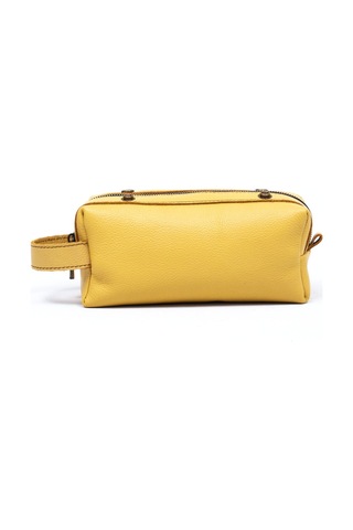 Gillario Design 06 Unisex Full Deri Sarı Dopp Kit