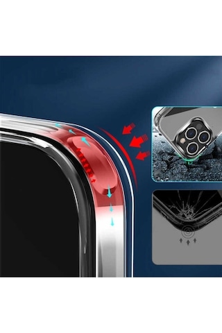 Apple Uyumlu iPhone 14 Pro Kılıf Standlı Şeffaf Silikon Zore L-stand Kapak Renksiz