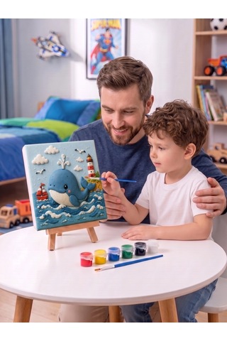 15x15 Balina Taş Boyama Seti Çocuk Ve Yetişkin Hobi Kiti
