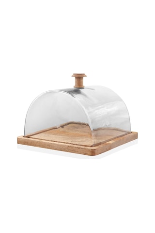 The Mia Madera Dikdörtgen Kek Saklama Fanusu 18x24x24 Cm