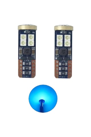 T10 LED PARK AMPULÜ 12SMD W5W CANBUS BUZ MAVİ