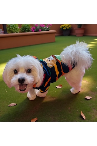 Kapüşonlu Çizgili Küçük Köpek Sweatshirtü