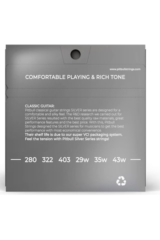 Pitbull Strings Silver Series Scg Nt Takım Tel Klasik Gitar Teli
