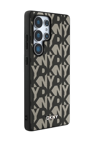 Galaxy Uyumlu S25 Ultra Kılıf Dkny Lisanslı M-safe Şarj Özellikli 3d Yazılı Grid Pattern Kapak Gri