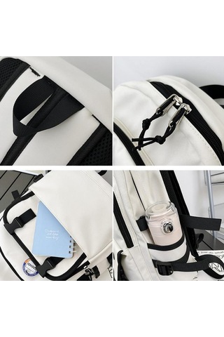 Geniş Kapasiteli Ergonomik Sırt Çantası Lise Ve Üniversite Öğrencileri İçin Şık Ve Dayanıklı Okul Çantası, Seyahat Ve Günlük Kullanım İçin Pratik Tasarım Beyaz